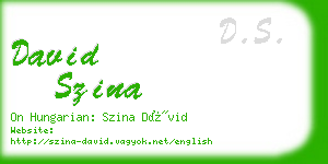 david szina business card